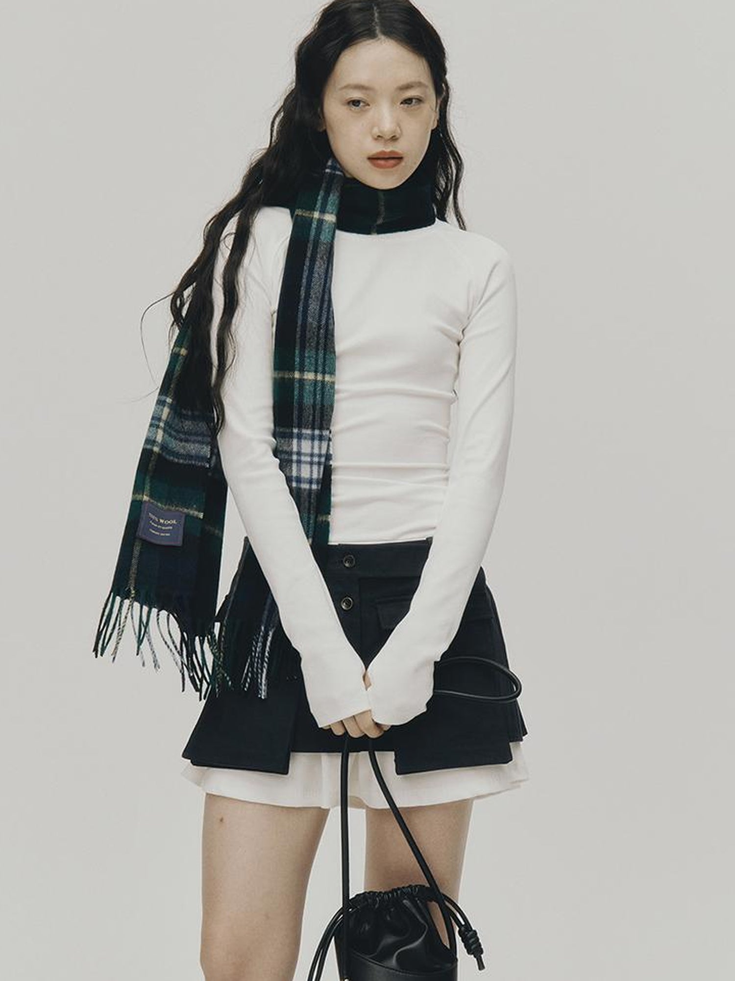 FUSSED Low Waist Stacked Ribbed Knit Dress with Raglan Sleeves