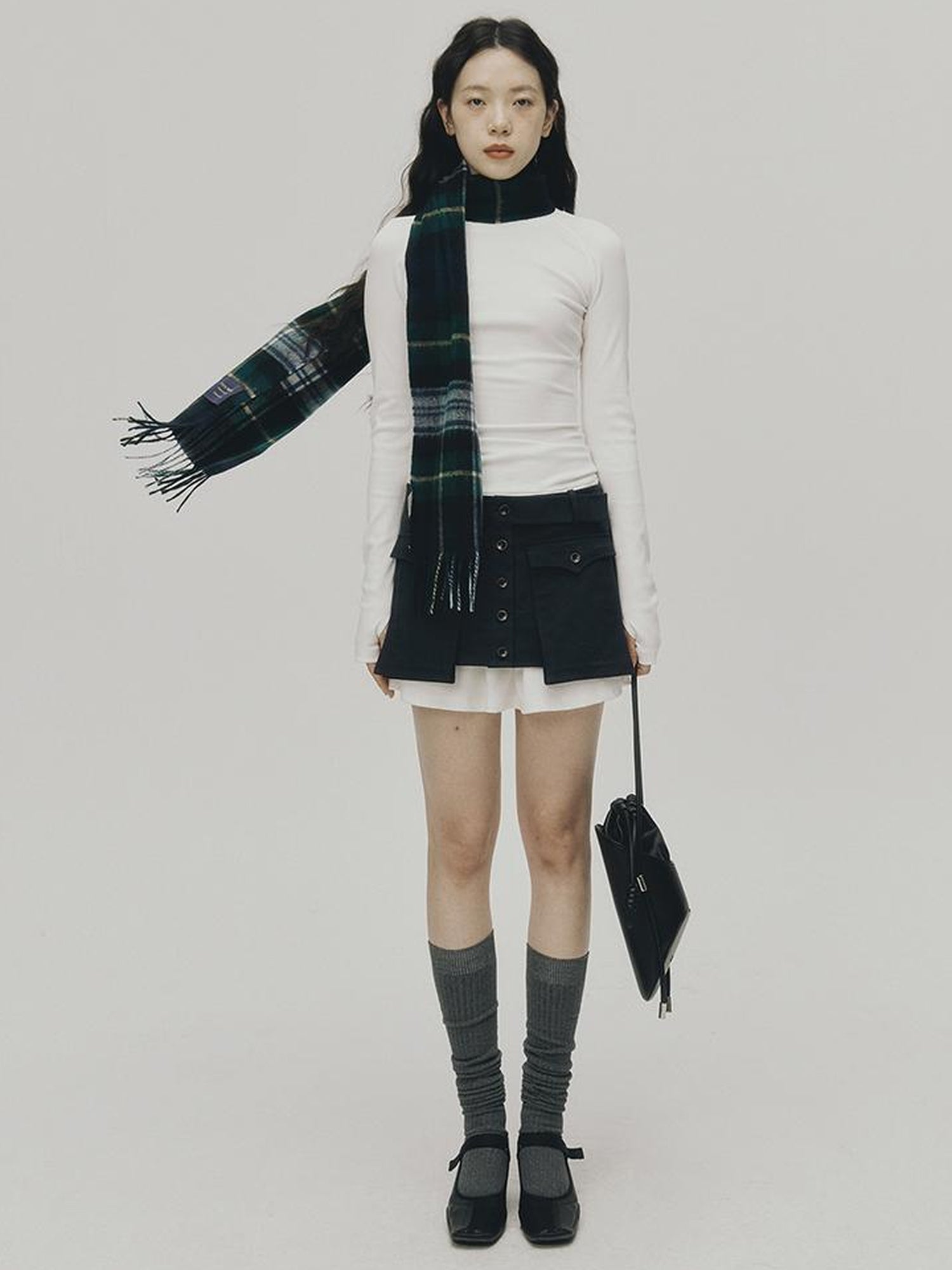 FUSSED Low Waist Stacked Ribbed Knit Dress with Raglan Sleeves