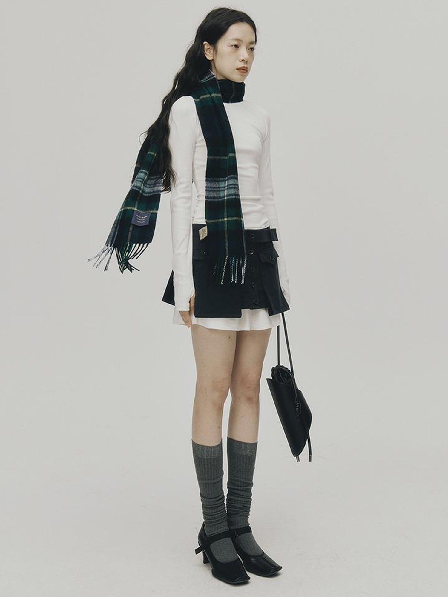 FUSSED Low Waist Stacked Ribbed Knit Dress with Raglan Sleeves