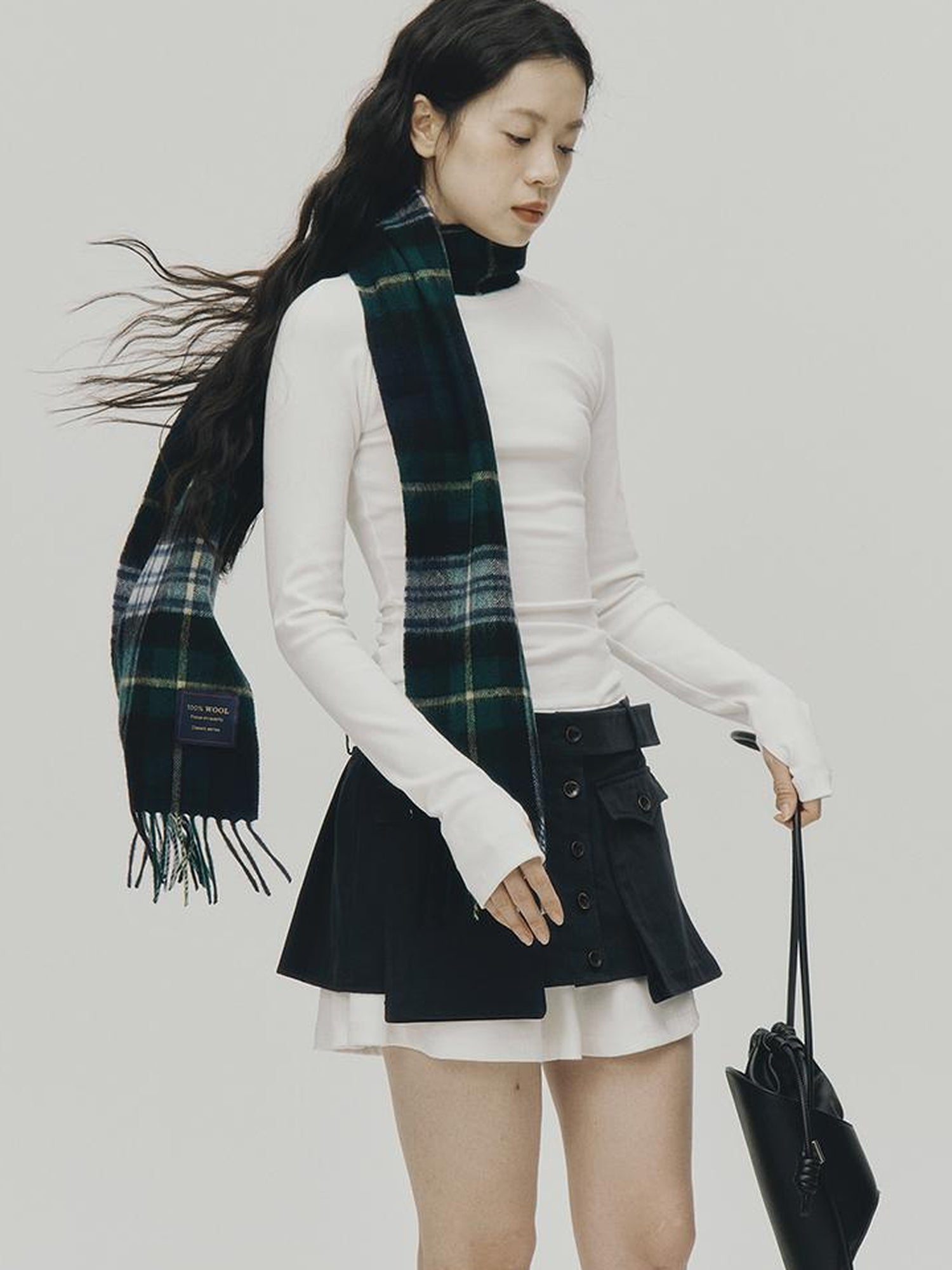 FUSSED Low Waist Stacked Ribbed Knit Dress with Raglan Sleeves