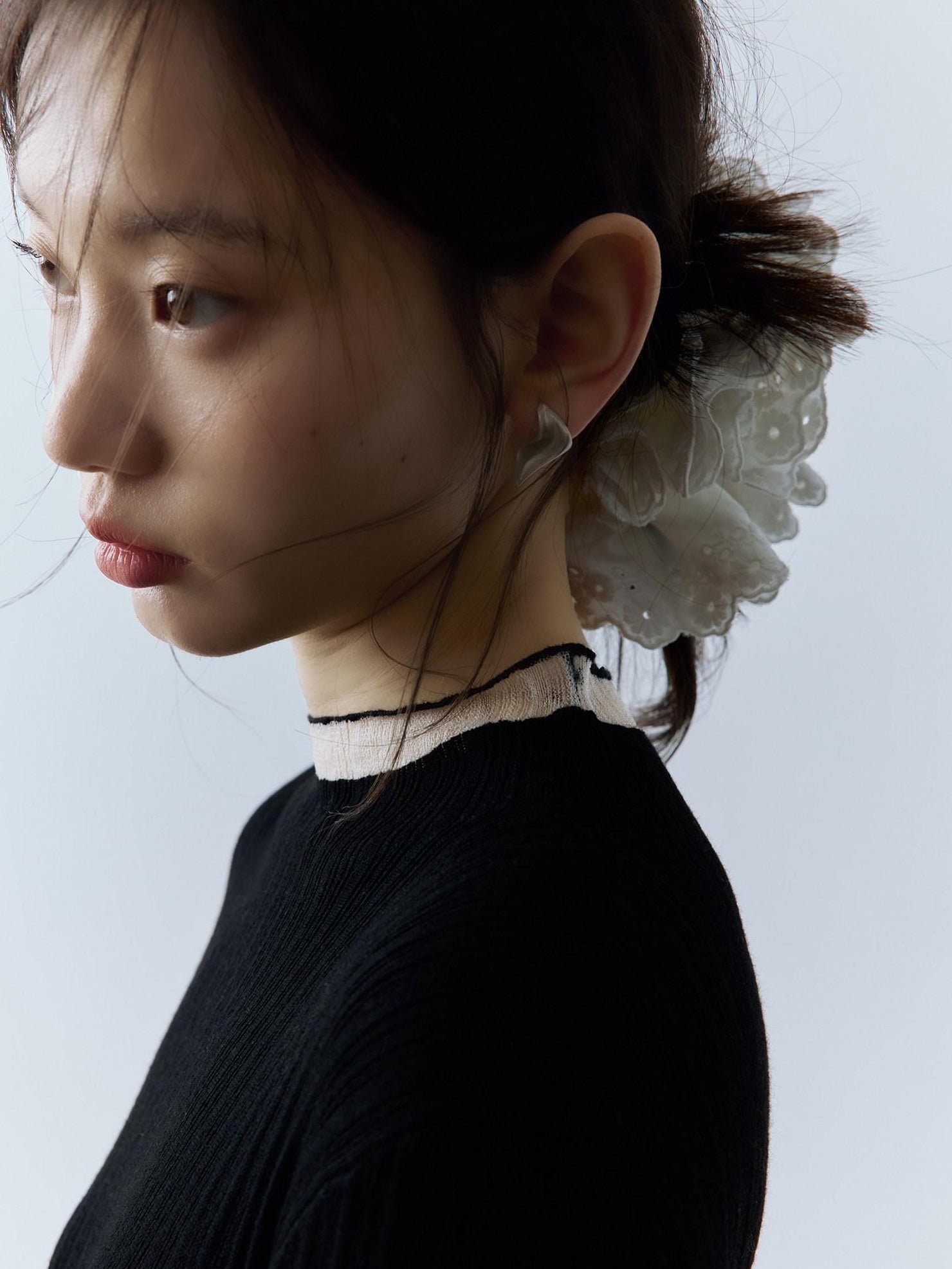 FUSSED Mall Quality College Patchwork Regular Women Mockneck Knit Sweater