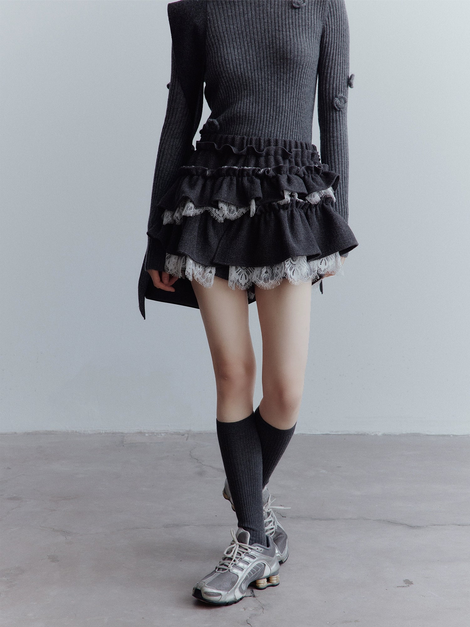 FUSSED_Manta_Wool_Lace_Asymmetrical_A_Line_Skort_In_Meteor_Grey_MISSTT