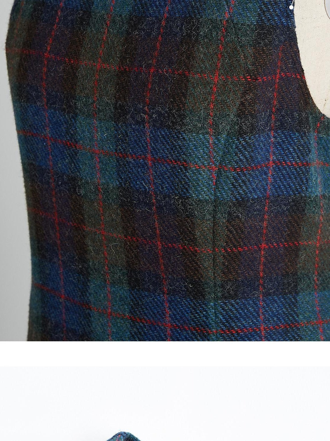 FUSSED Mesh Hem Splice Harris Plaid Women&