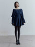 FUSSED_Midnight_Butterfly_Deconstructed_Blue_Eclipse_Tiered_Dress_V-Neck_T-Shirt_Long-Sleeve_MISSTT