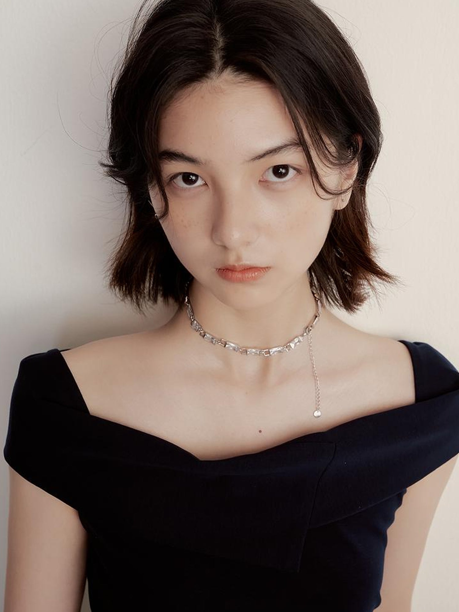 FUSSED Midnight Flight Prussian Blue Asymmetric One Shoulder Dress