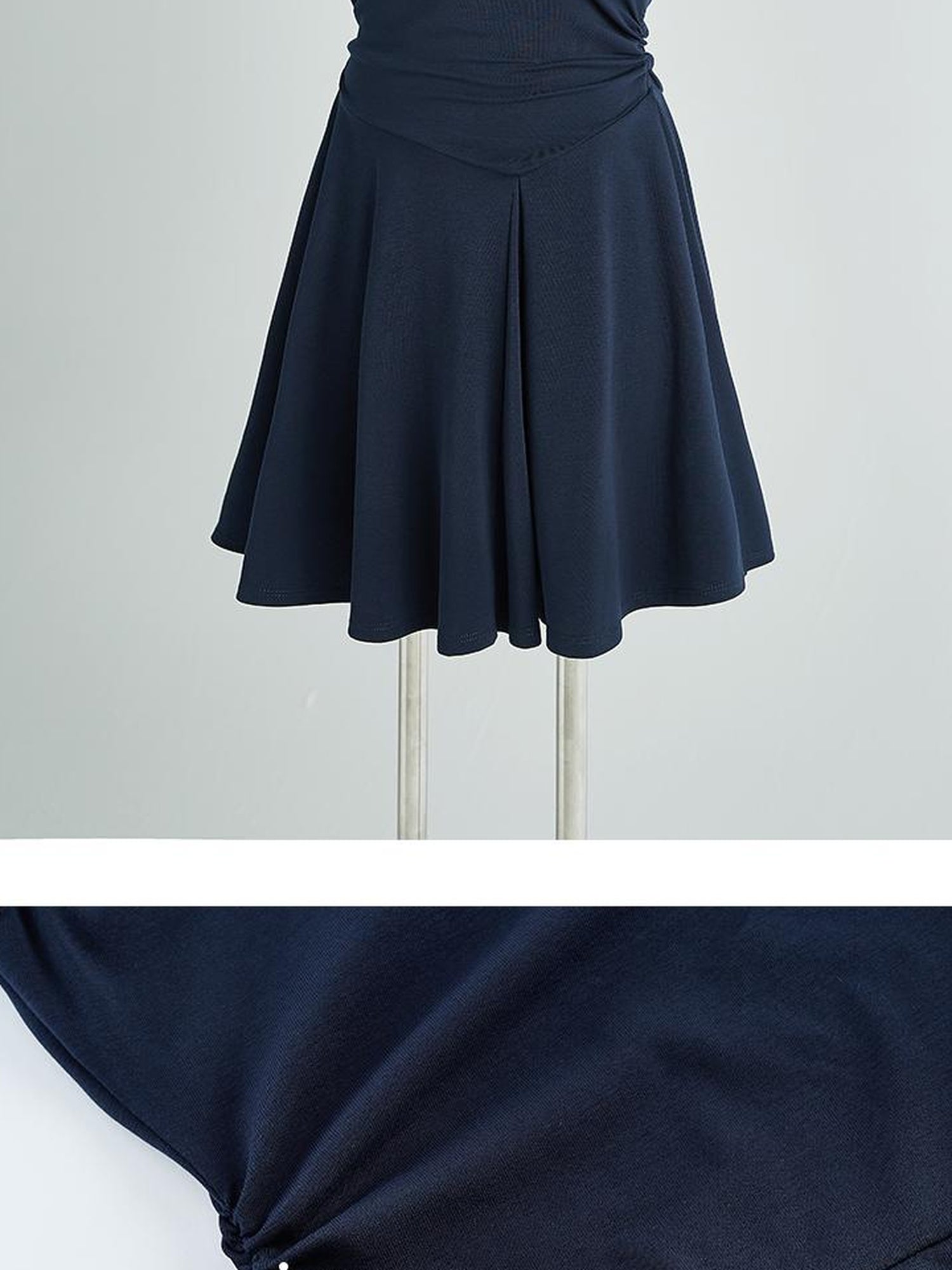 FUSSED Midnight Flight Prussian Blue Asymmetric One Shoulder Dress