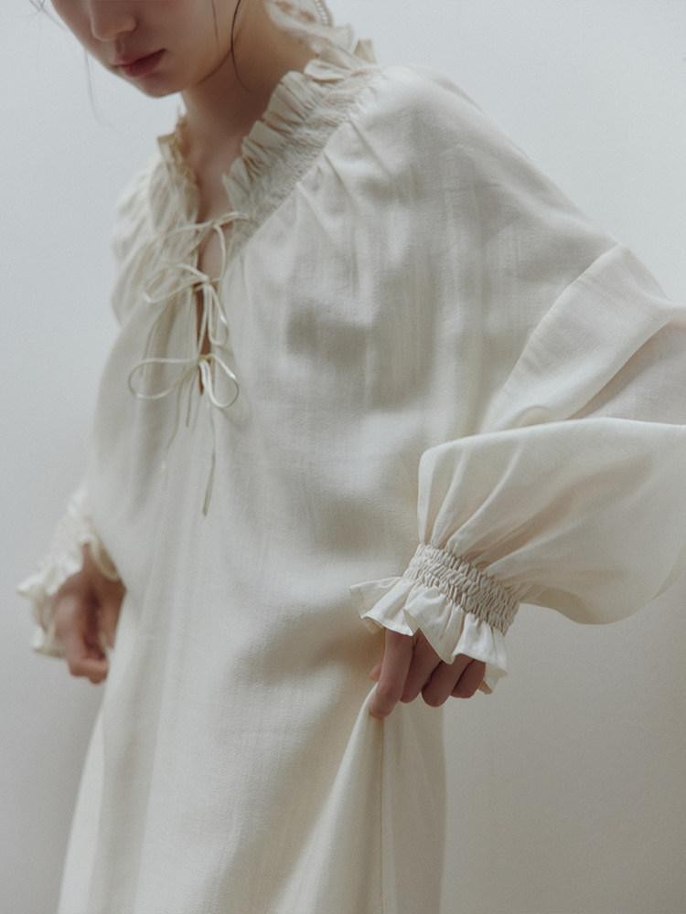 FUSSED Milky Apricot Gathered Cocoon Women&