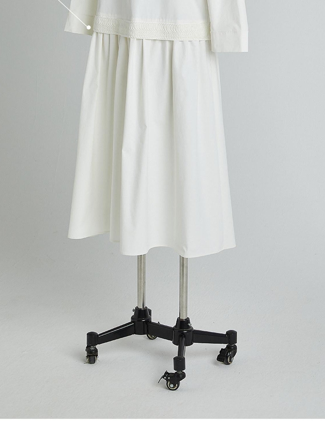 FUSSED Mist White Wool Lace Structured Shirt Collar Women&