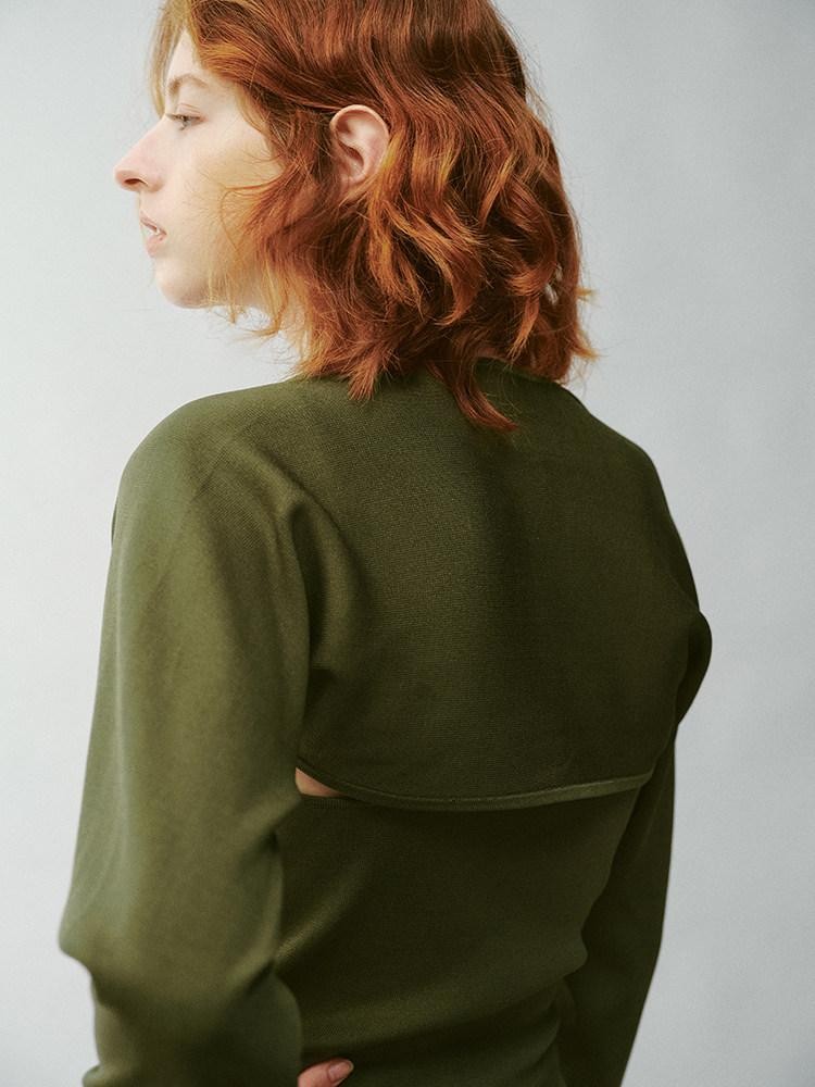 FUSSED Misty Green Asymmetrical Draped Knit Women&