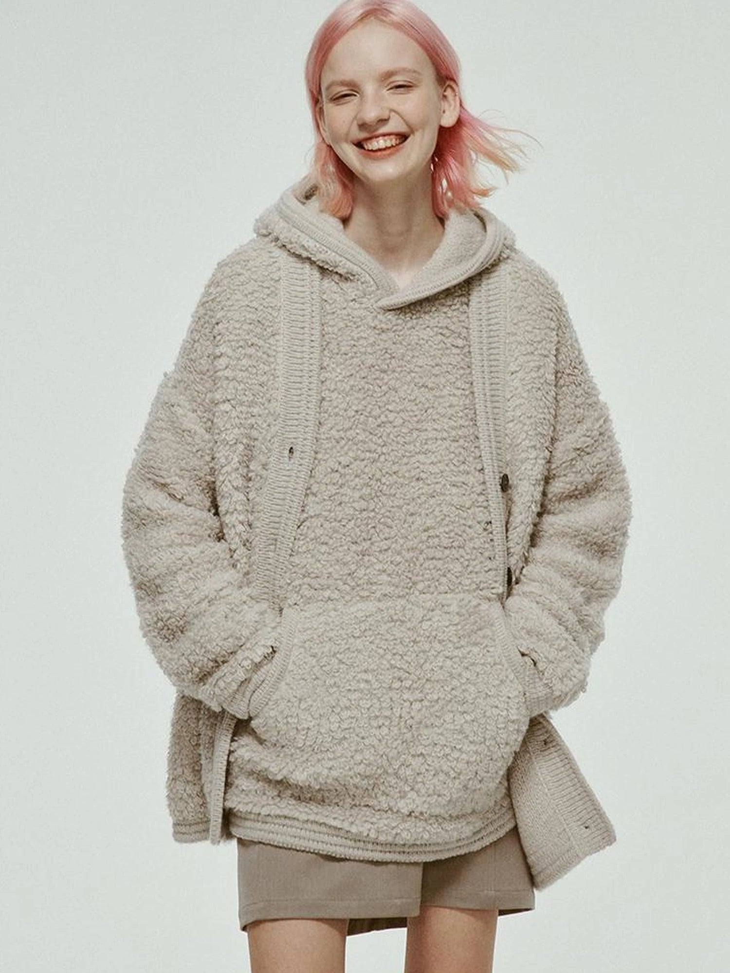 Misty Wool Loop Knit Cardigan V-neck T-shirt Long Sleeve