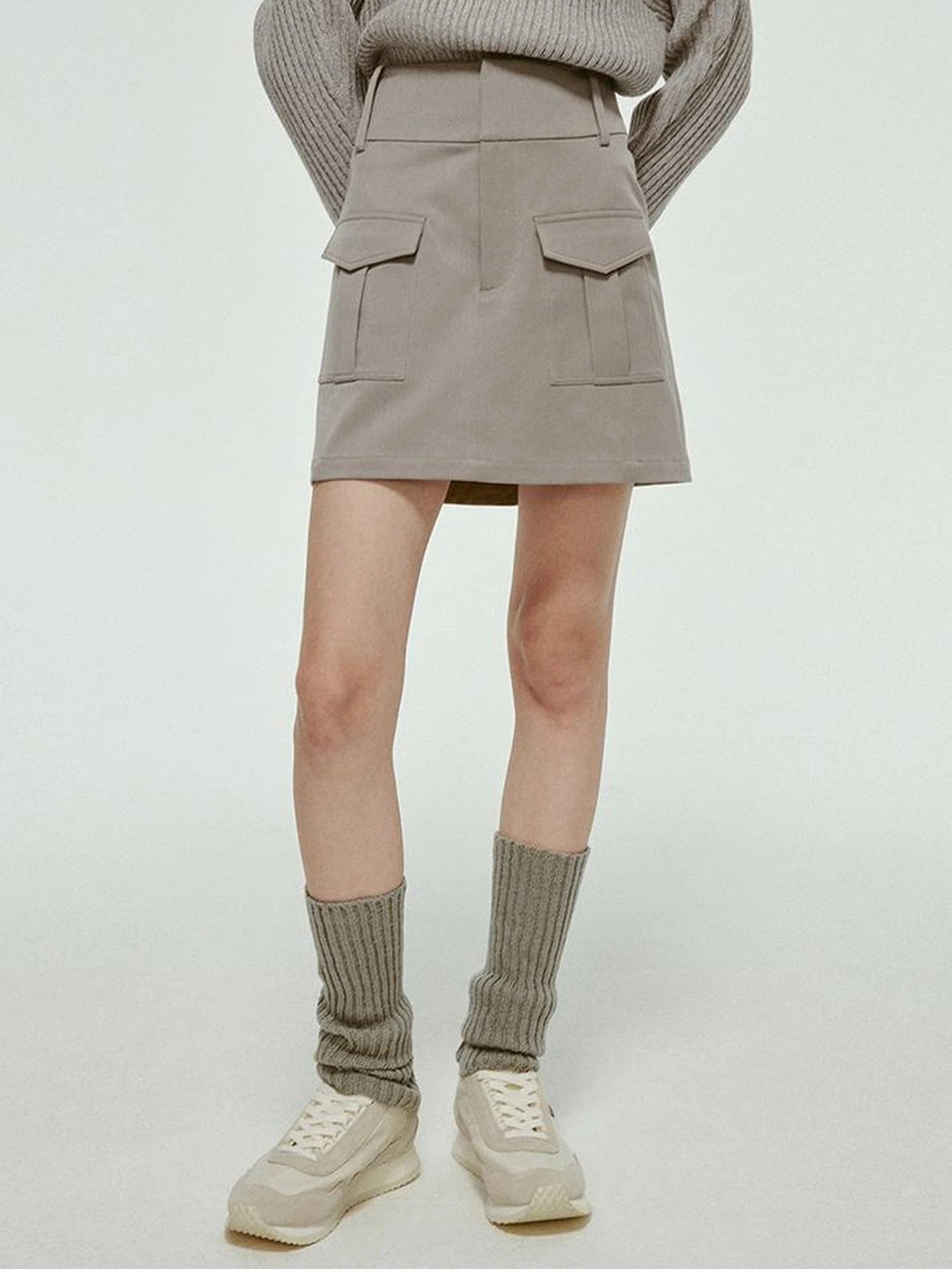 Mohair Blend High Neck Zip Up Sweater