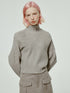 Mohair Blend High Neck Zip Up Sweater