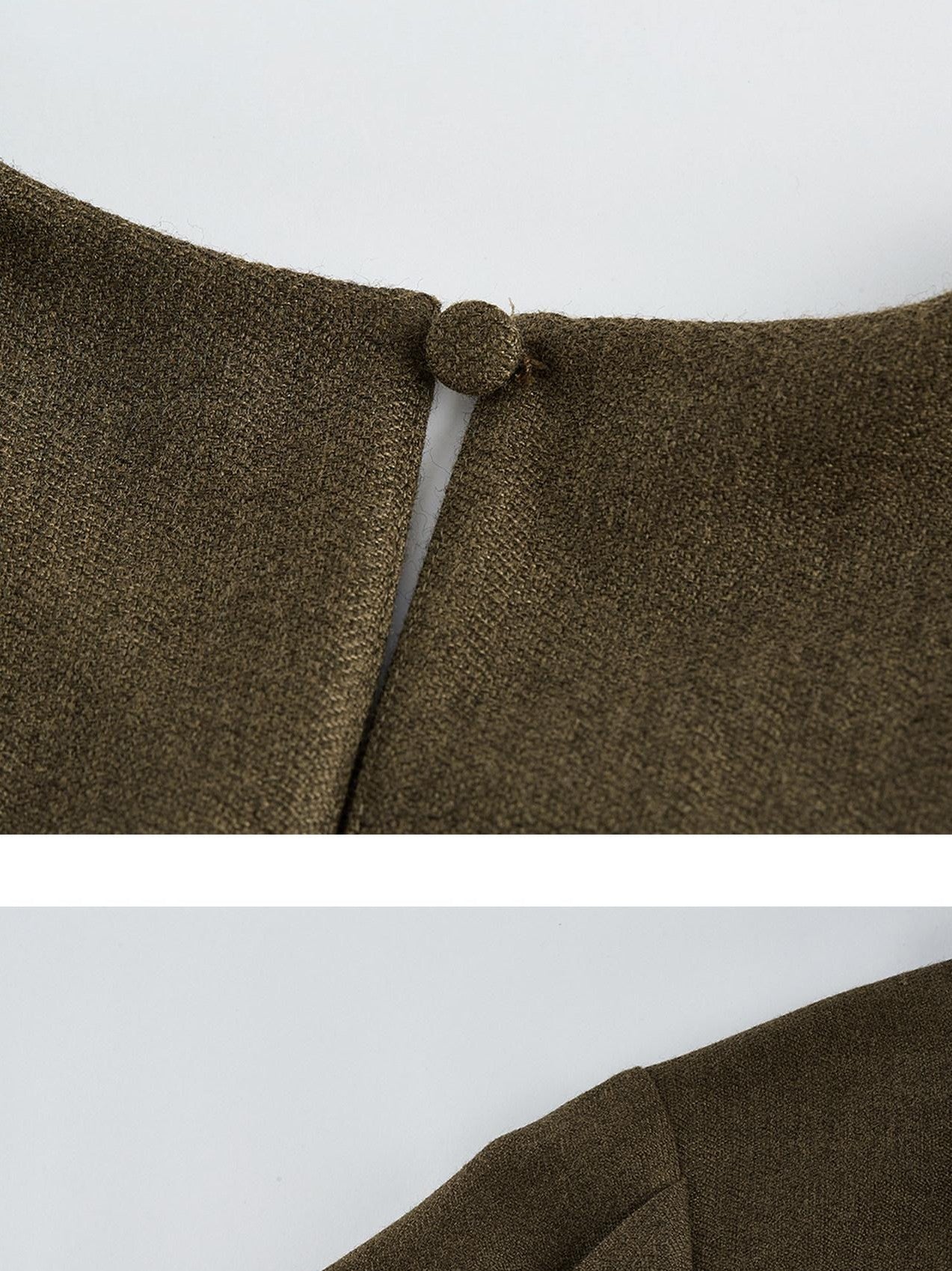 FUSSED Moss Green Layered Patchwork Herringbone Asymmetric Shawl Women&