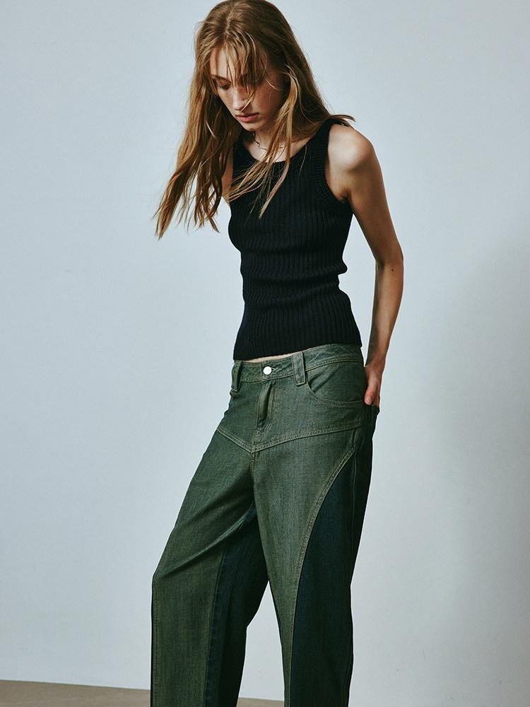 FUSSED Navy Slim Fit Vest And Zipper Cardigan Women&