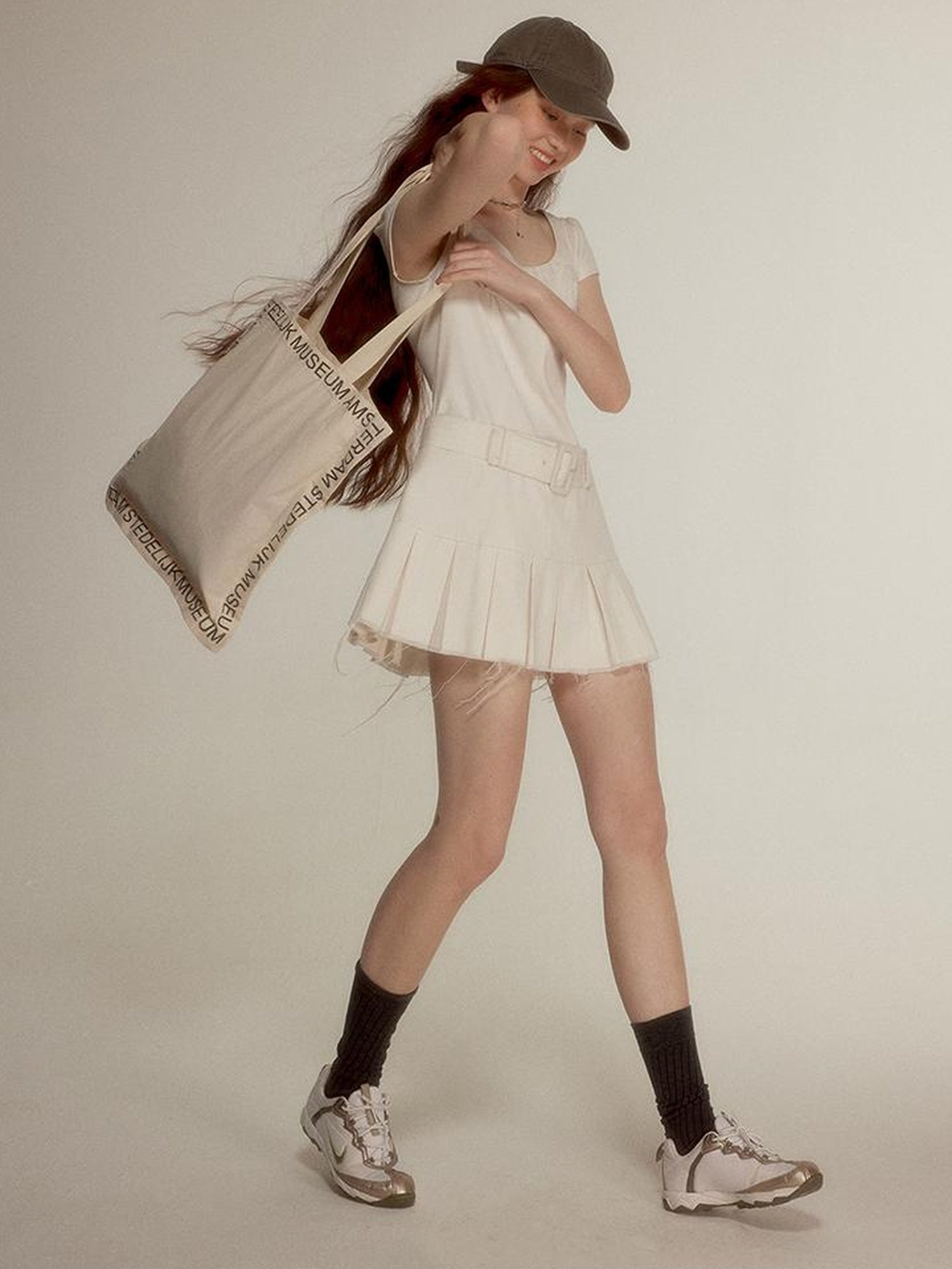 FUSSED Noisy White Heavy Quilting Raw Hem Denim Dress