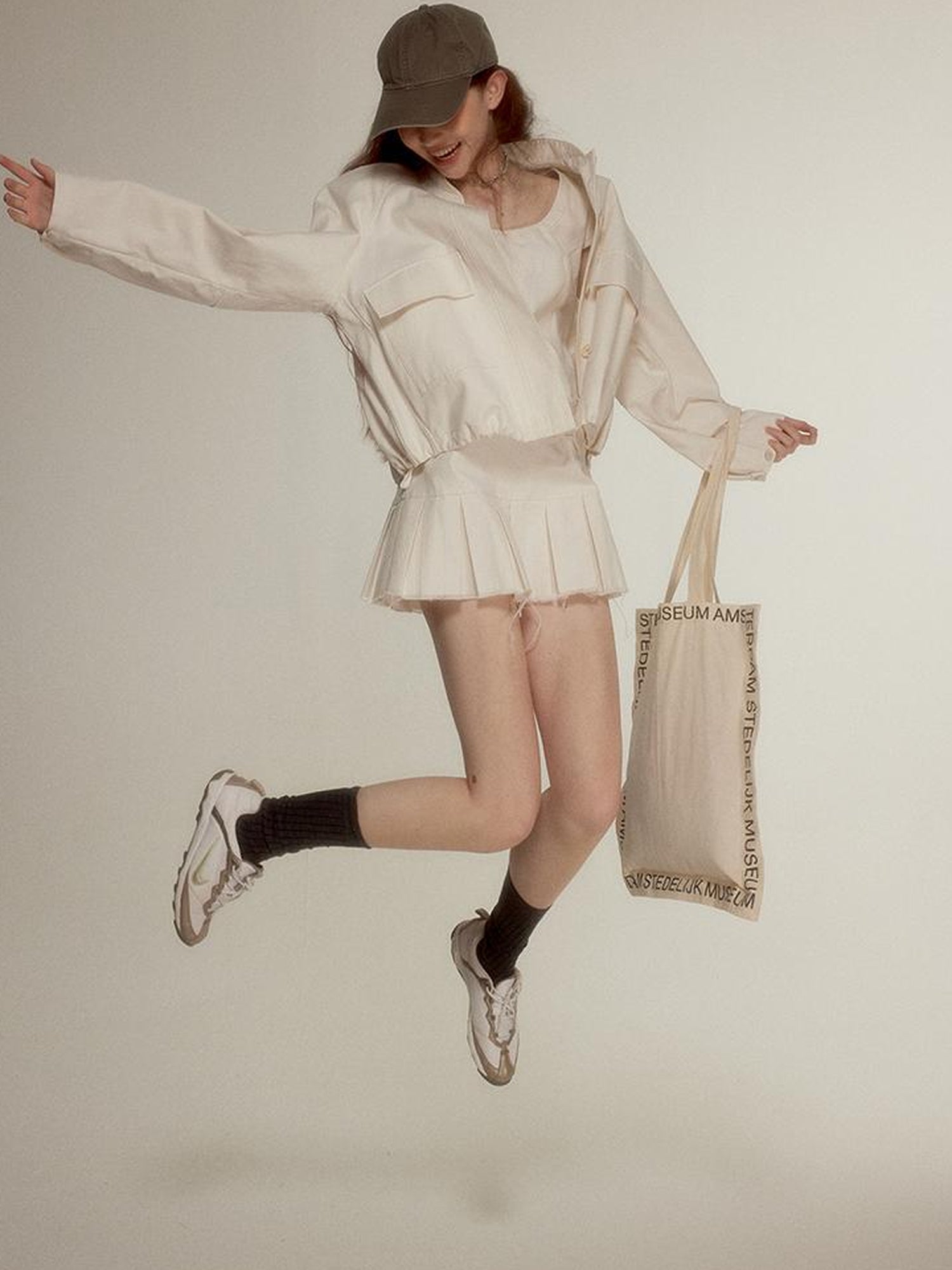 FUSSED Noisy White Heavy Quilting Raw Hem Denim Dress