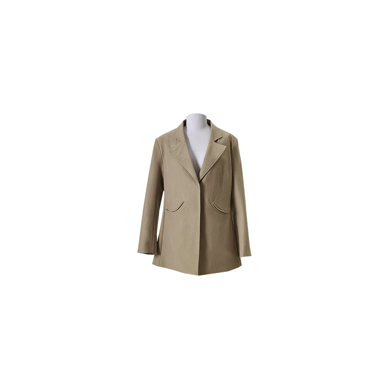 FUSSED_Nude_Brown_Brushed_Lycotton_Wide_Shoulder_Blazer_MISSTT