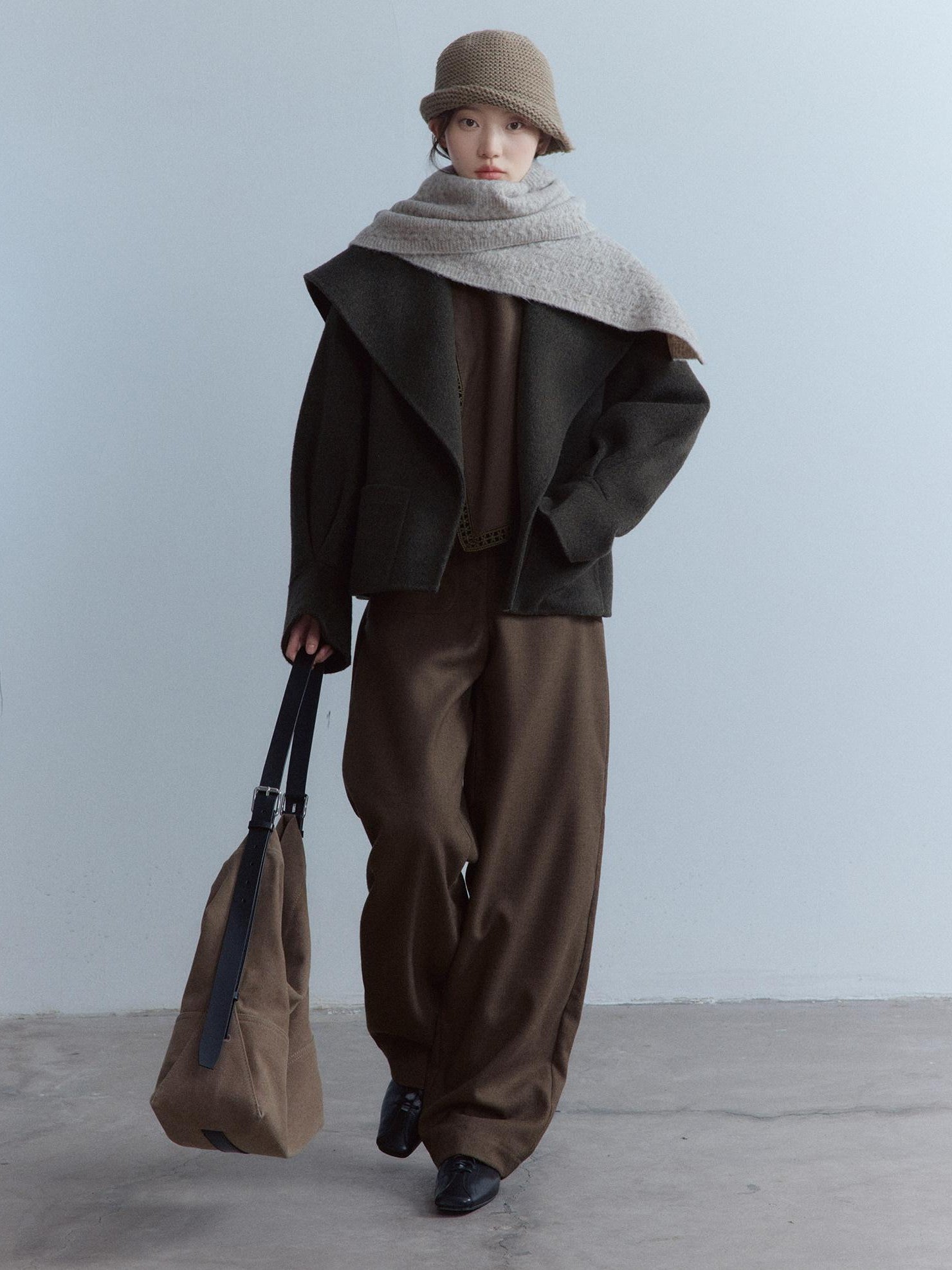 FUSSED Oatmeal Heavy Twisted Cable Patchwork Women&