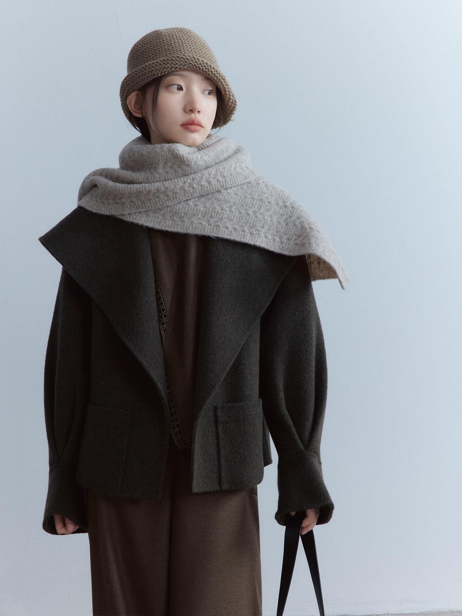 FUSSED Oatmeal Heavy Twisted Cable Patchwork Women&