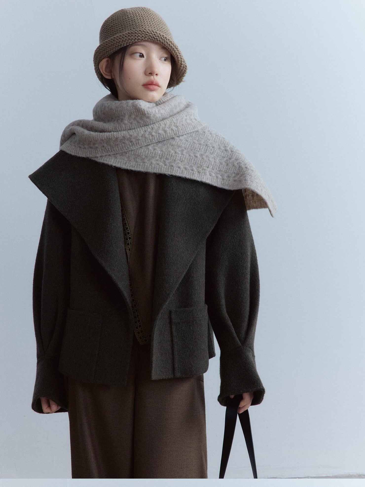 FUSSED Oatmeal Heavy Twisted Cable Patchwork Women&