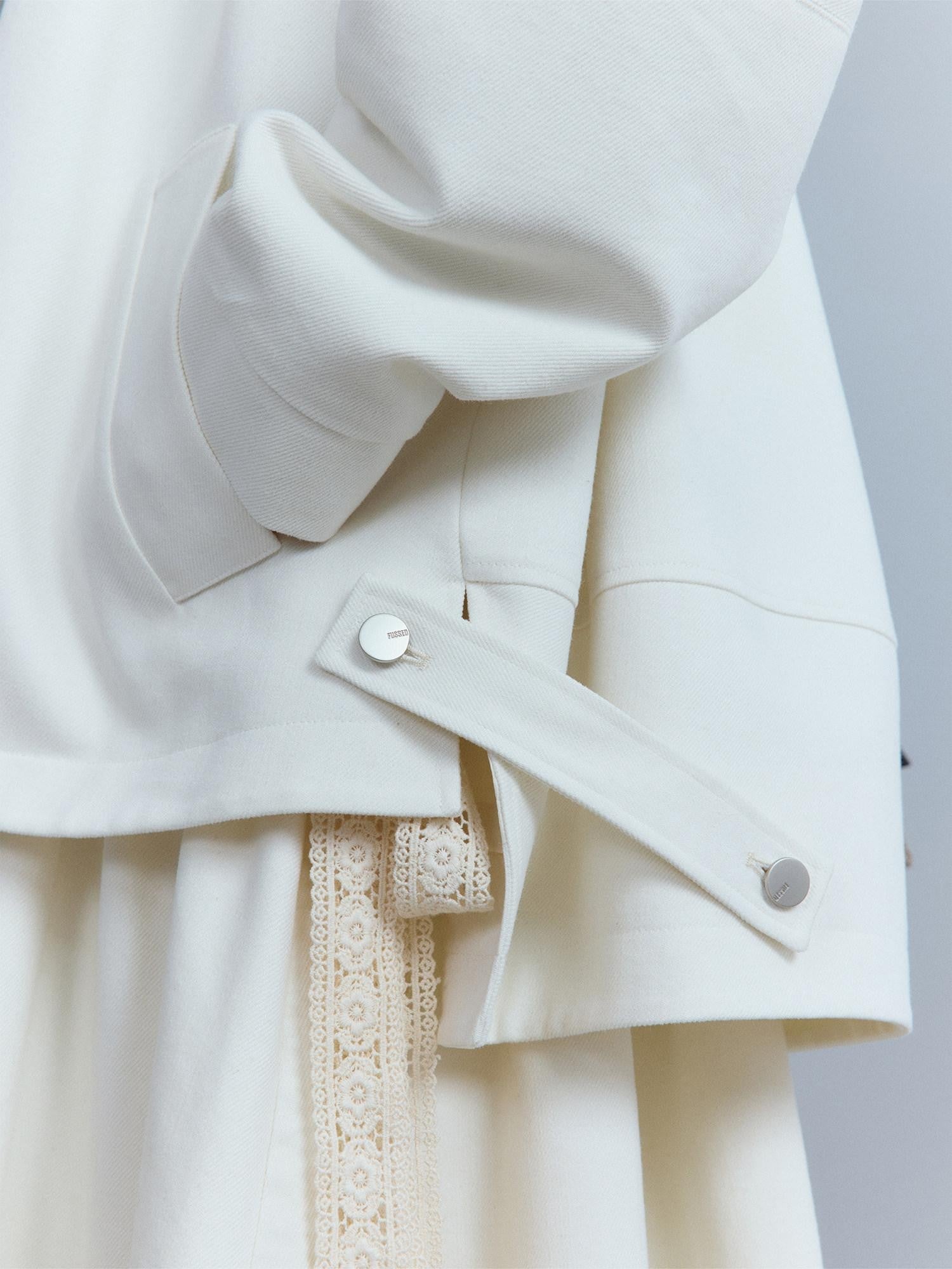 FUSSED Oatmeal White 3d Structured Patchwork Women&
