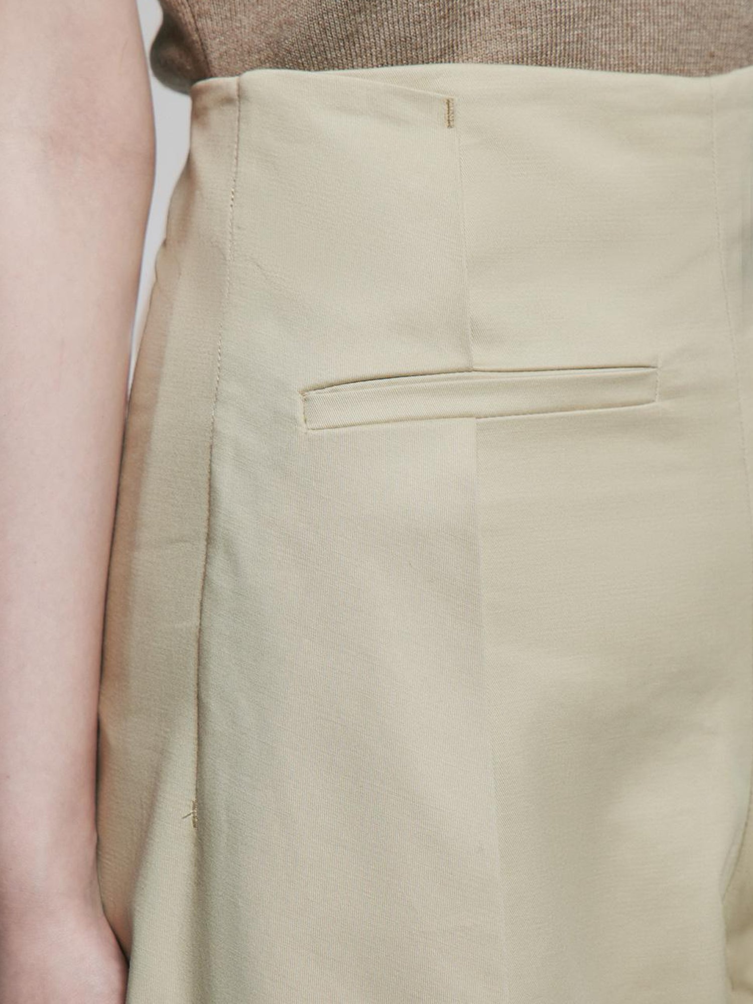 FUSSED Organic Cotton Khaki Folded Hem Wide Leg Shorts