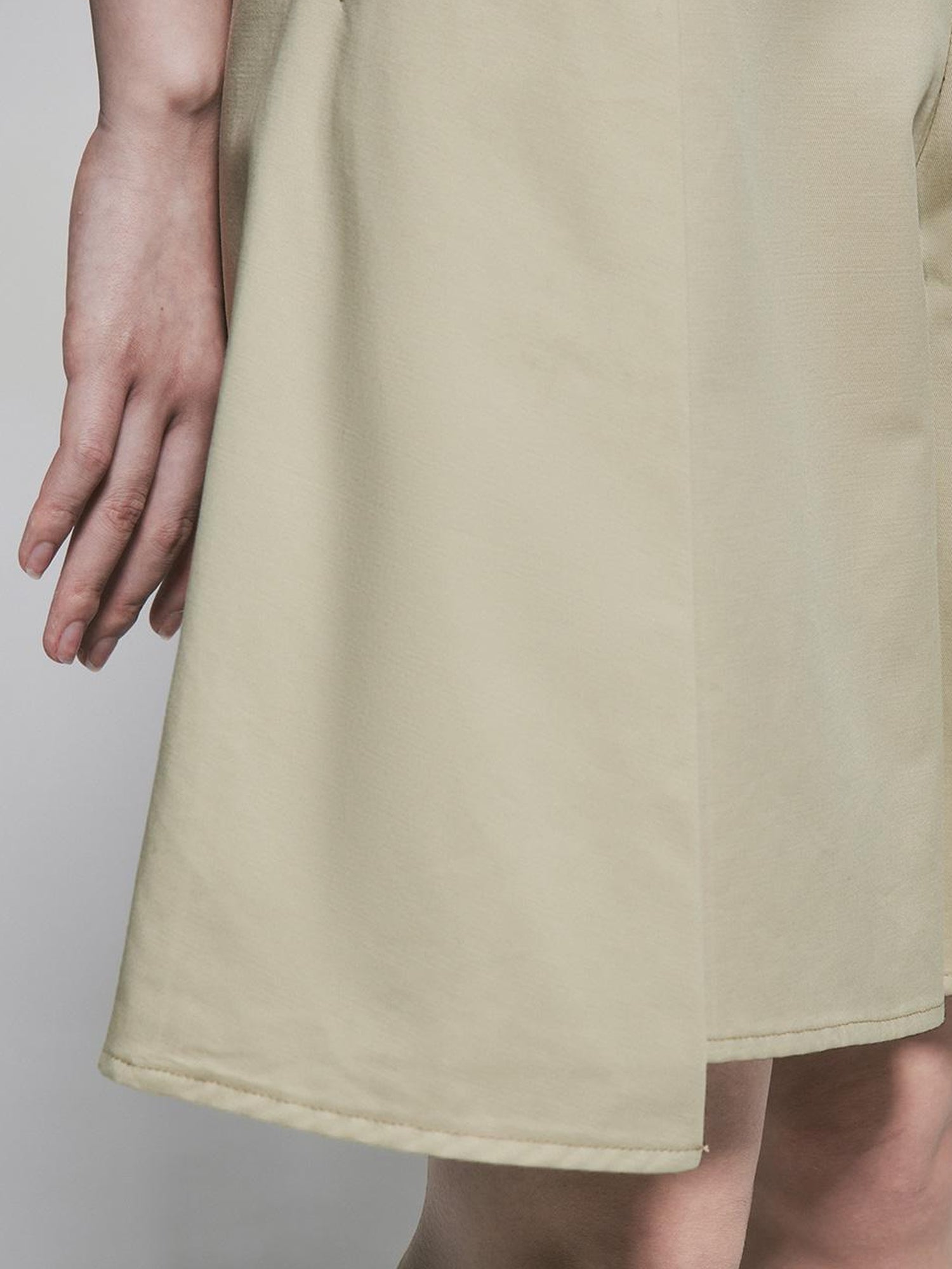 FUSSED Organic Cotton Khaki Folded Hem Wide Leg Shorts