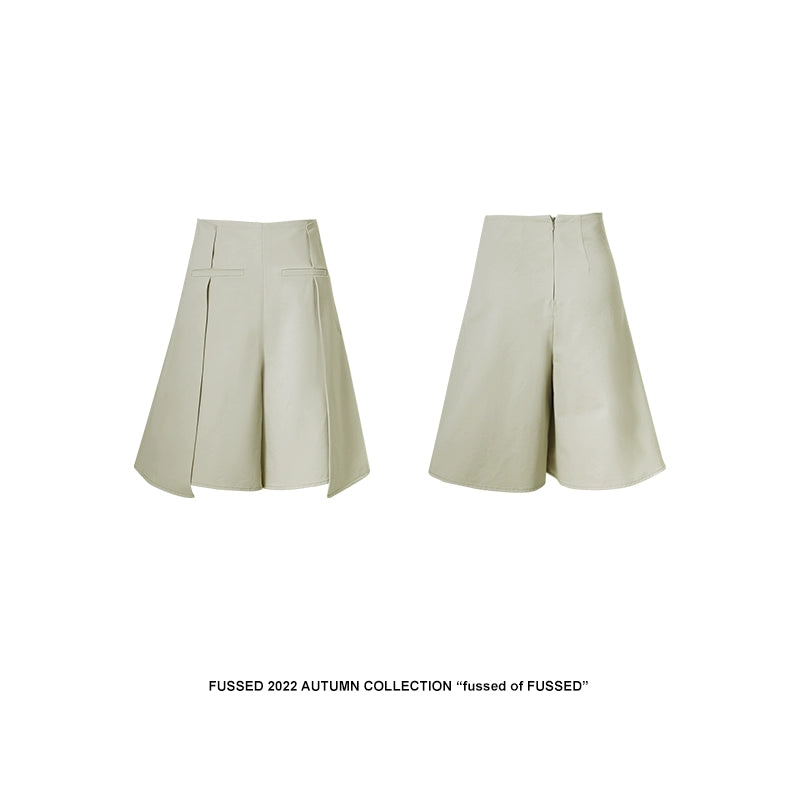 FUSSED_Organic_Cotton_Khaki_Folded_Hem_Wide_Leg_Shorts_MISSTT