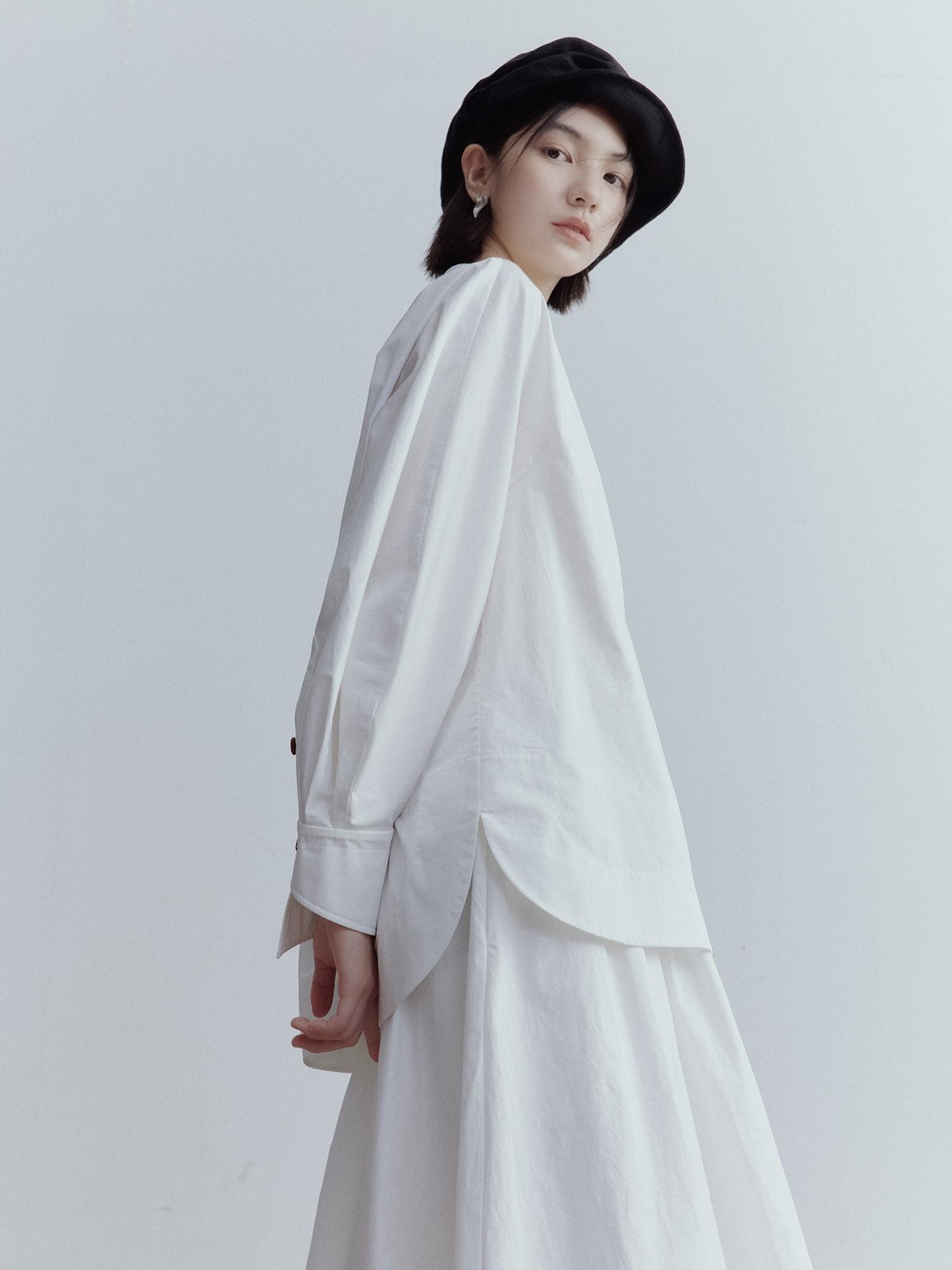 FUSSED Oversized Cut Out Sleeve Cotton Shirt