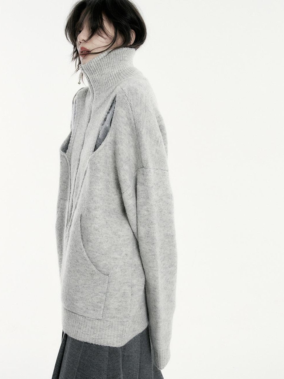 FUSSED Oversized Open Knit Wool Blend Women&