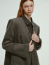 Oversized V-Neck Wool Blend Blazer In Mercury Gray