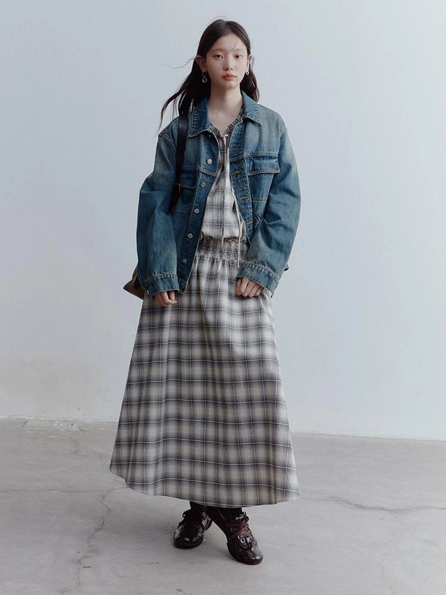 Oversized Vintage Wash Denim Jacket In Retro Blue