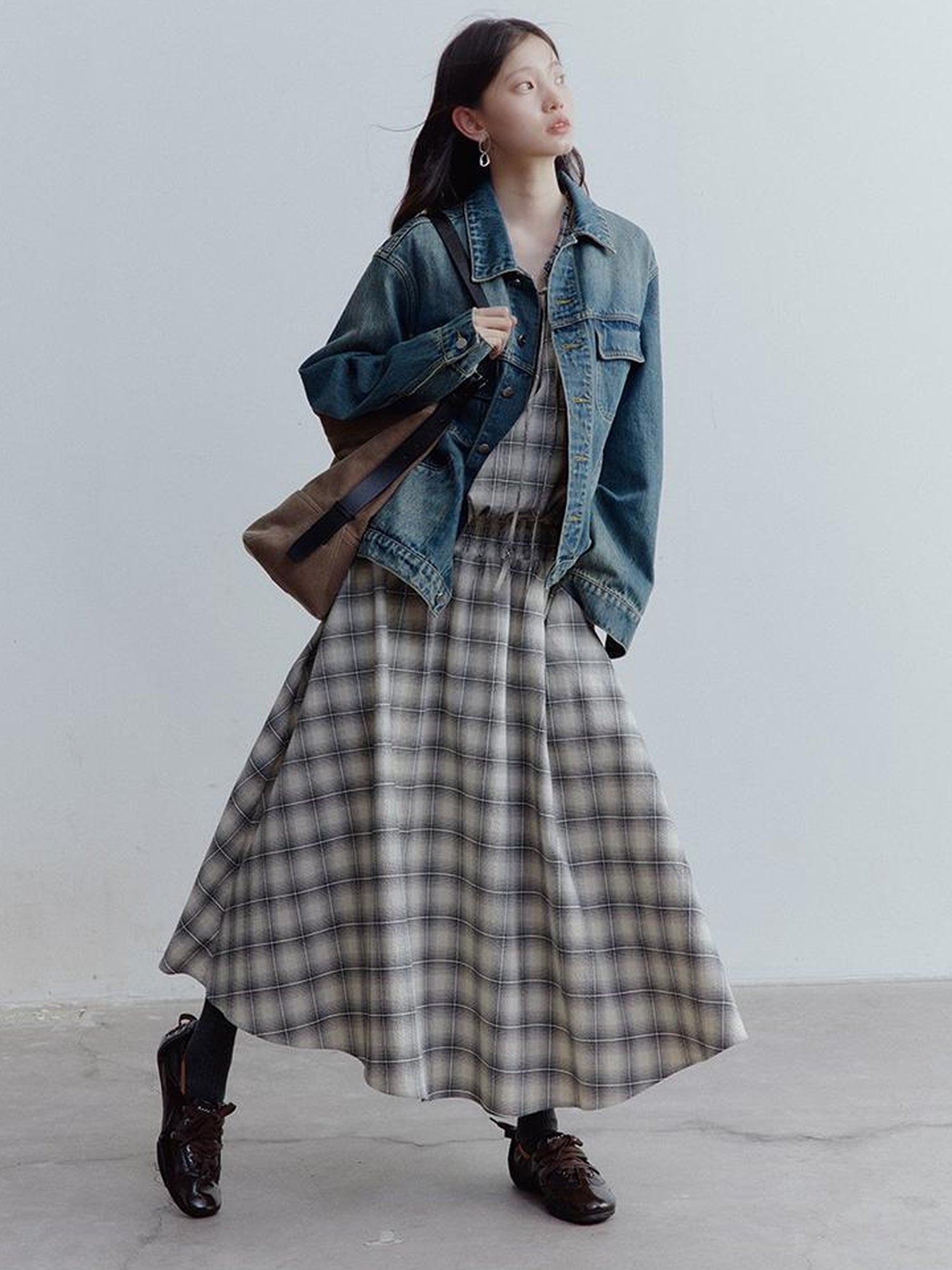 FUSSED Oversized Vintage Wash Denim Jacket In Retro Blue