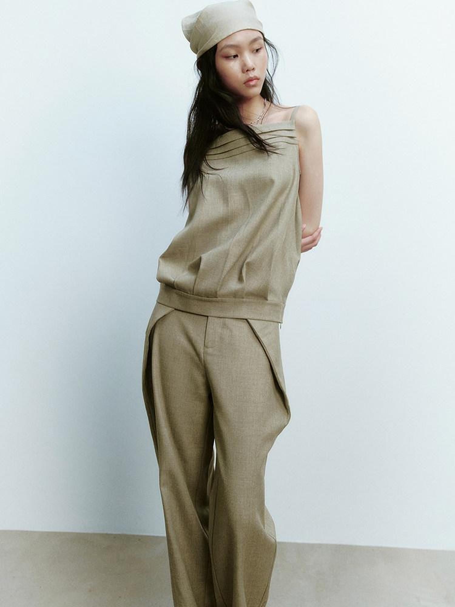 FUSSED Pine Green Layered Splice Deconstructed Women&