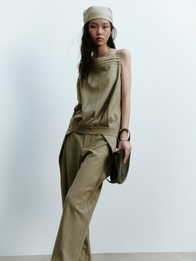 FUSSED Pine Green Layered Splice Deconstructed Women&