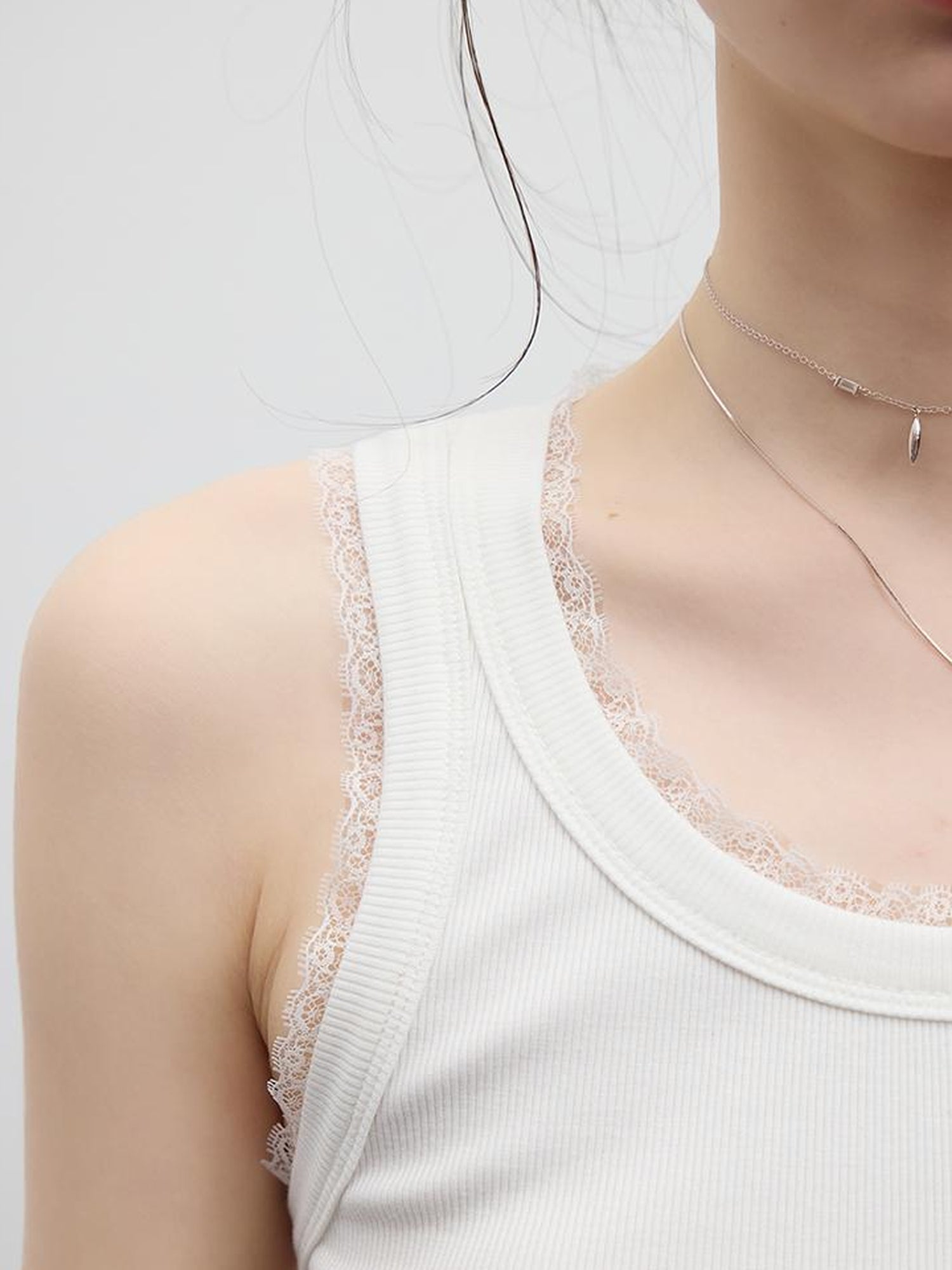 FUSSED Playful Time Heavywork Rope Embroidery Relaxed Hollow Knit Vest