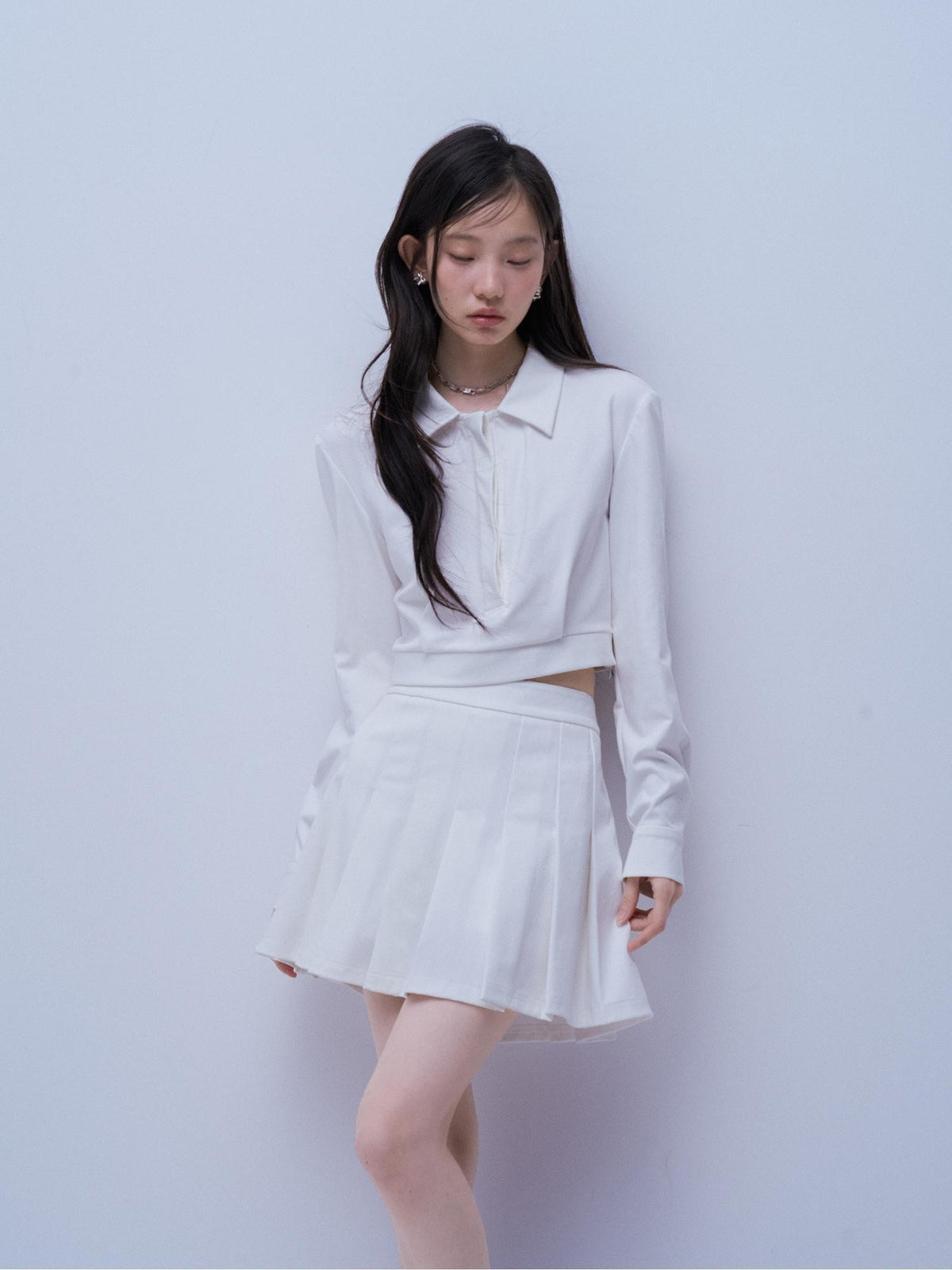 FUSSED Pleated Structured Solid Color Women&