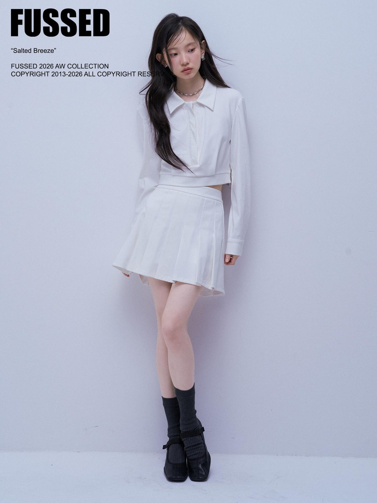 FUSSED Pleated Structured Solid Color Women&