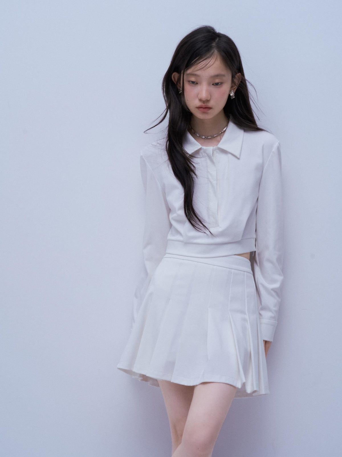 FUSSED Pleated Structured Solid Color Women&