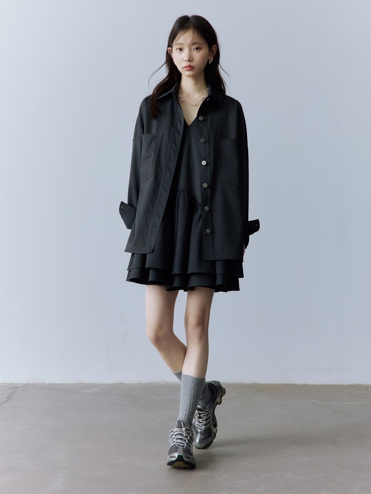 FUSSED_Pocketed_Utility_Oversized_Collared_Long_Sleeve_Casual_Young_Women_Button_Blouse_MISSTT