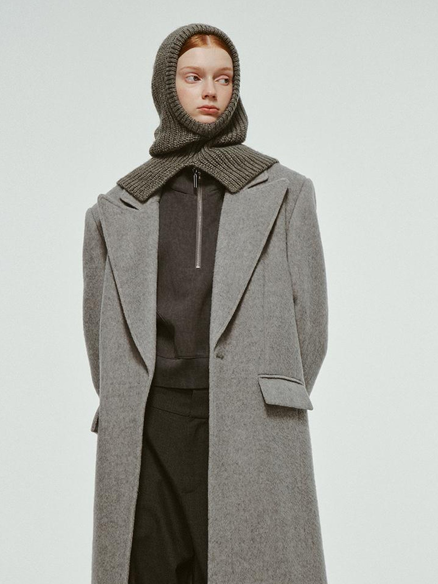 FUSSED Premium Australian Wool Double Faced Overcoat In Mist Grey