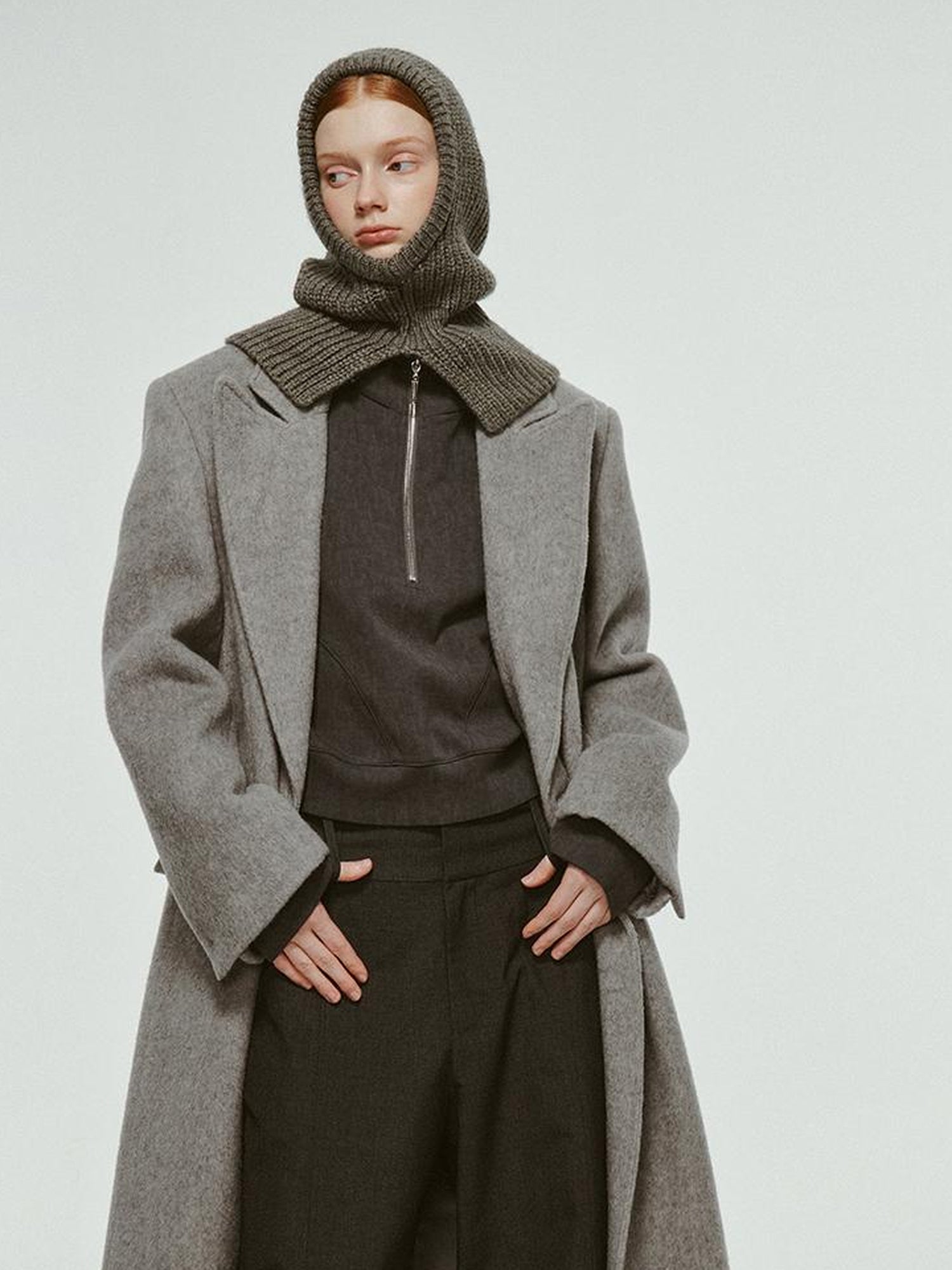 FUSSED Premium Australian Wool Double Faced Overcoat In Mist Grey