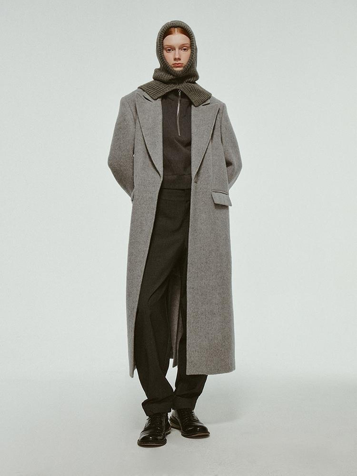 FUSSED Premium Australian Wool Double Faced Overcoat In Mist Grey