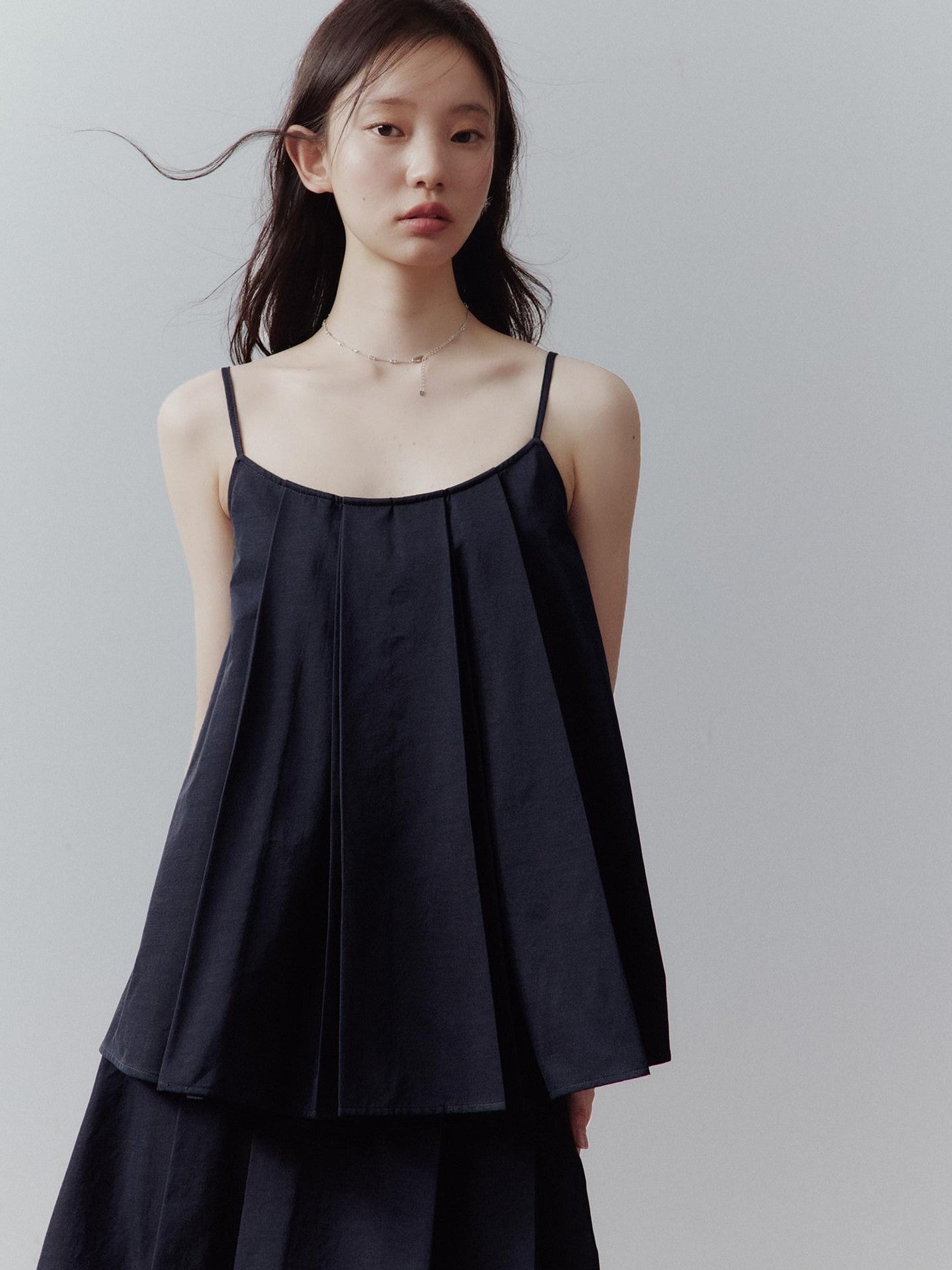 FUSSED Prussian Blue Pleated Patchwork Women&