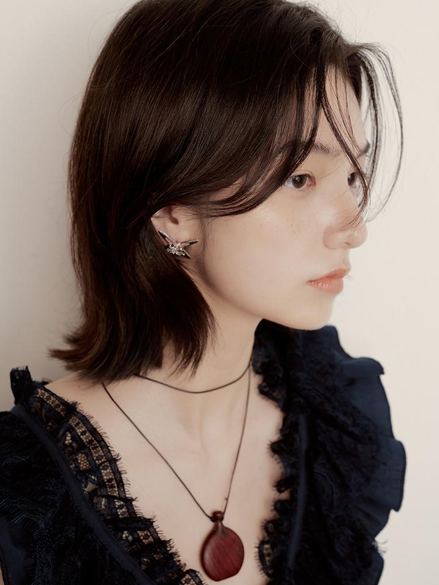 FUSSED Prussian Blue Reversible V Neck Dress With Paper Texture Antibacterial Linen