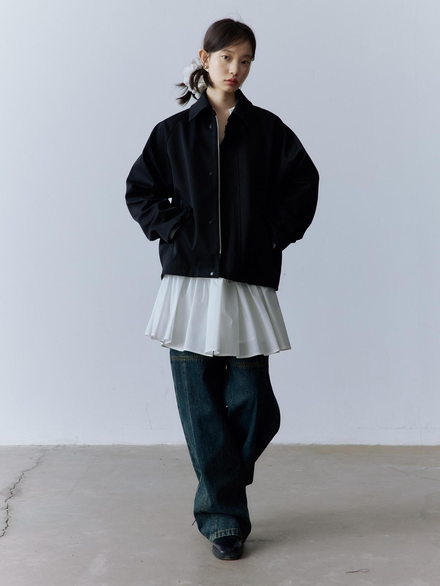 FUSSED Pure Cotton V-ceck Long Sleeve Girly Women Mist White Midi Dresses