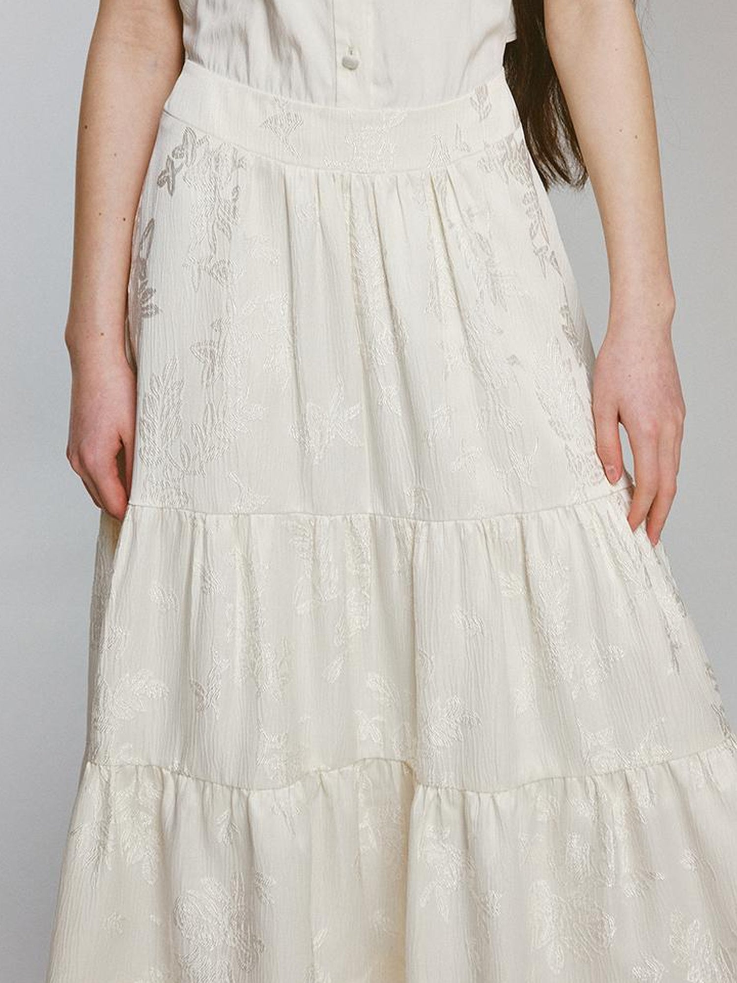 FUSSED Rebellious Court Texture Embroidered Layered Shirt Dress