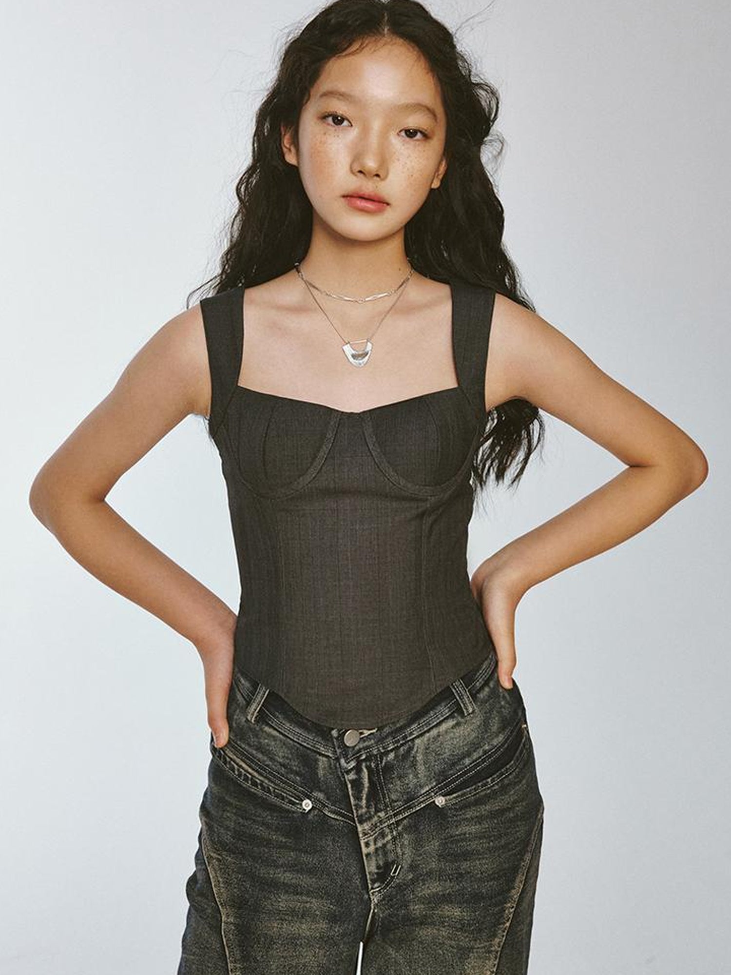 FUSSED Retro Checkered Tailored Blazer With Cinched Waist