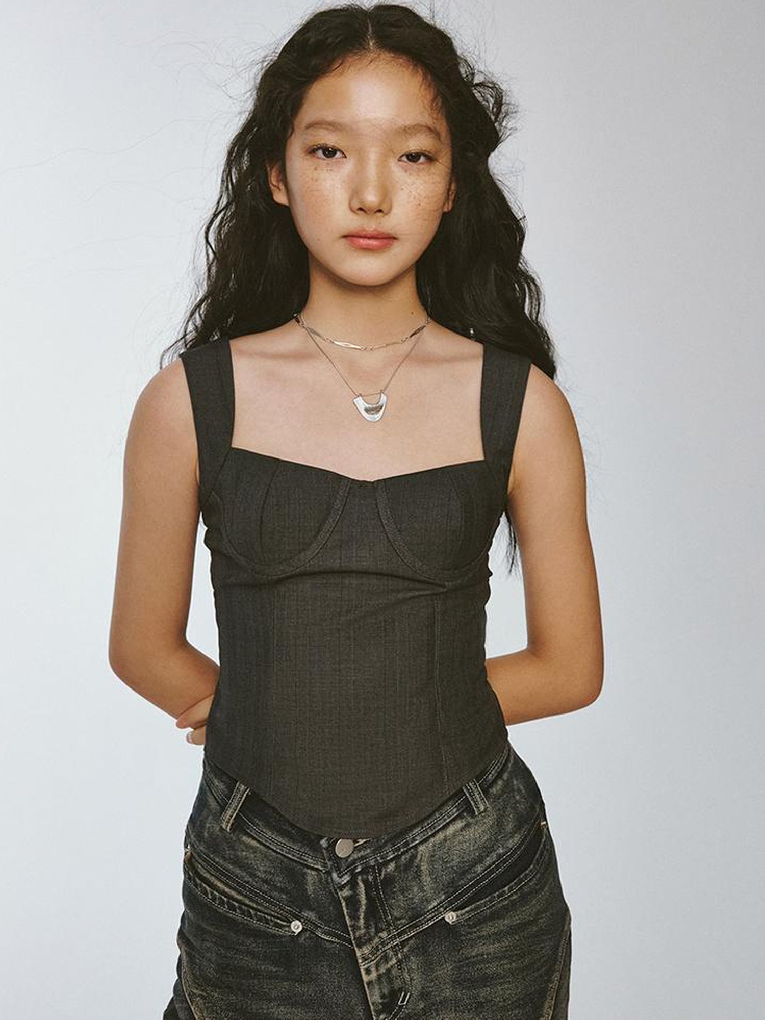 FUSSED Retro Checkered Tailored Blazer With Cinched Waist