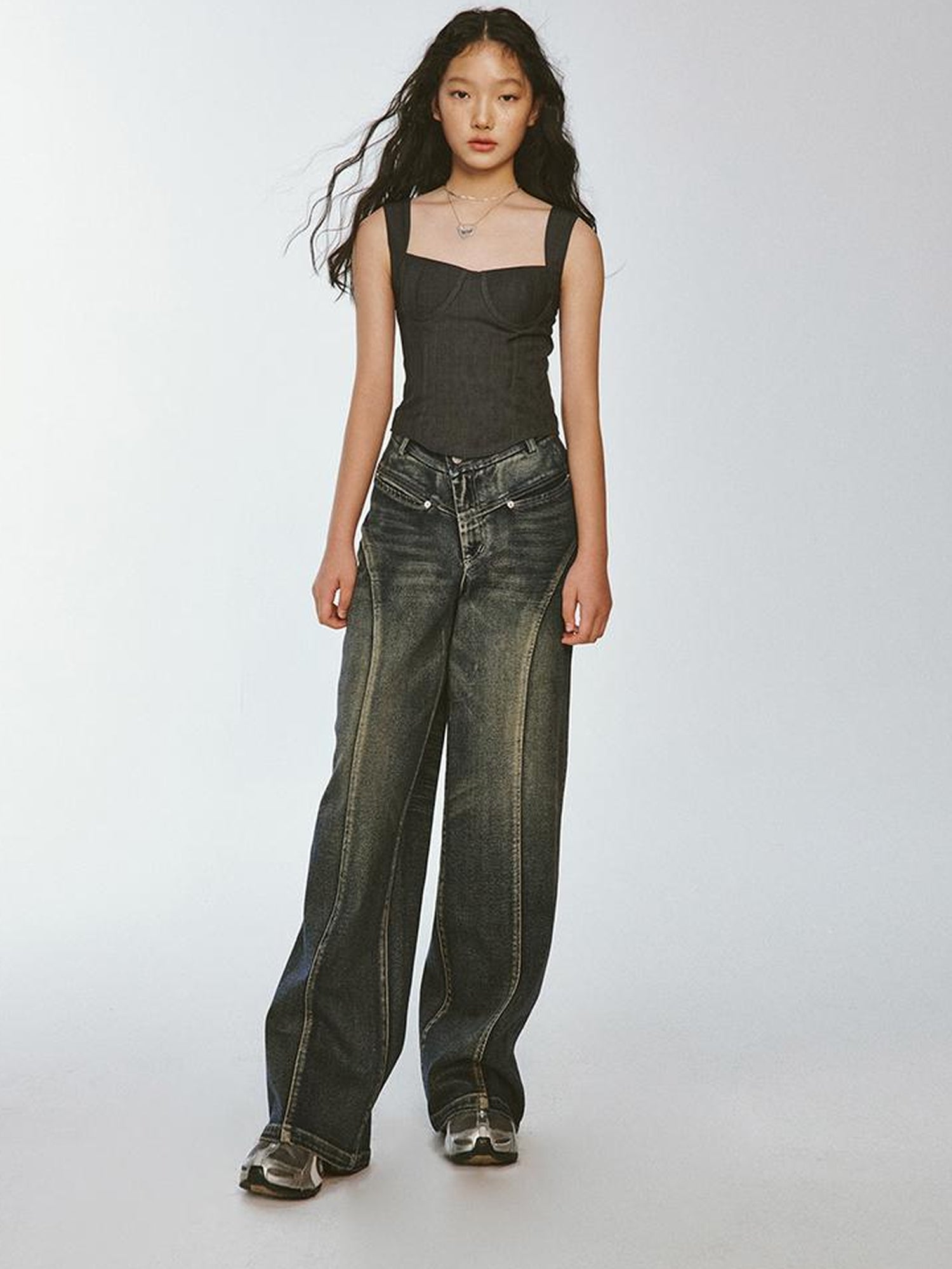 FUSSED Retro Checkered Tailored Blazer With Cinched Waist